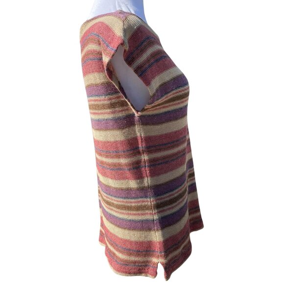 LAUREN RALPH LAUREN Petite PL Linen Cotton Silk Striped Knit Top Multicolor - Picture 6 of 10